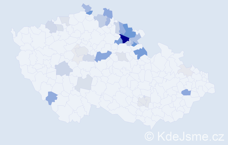 Příjmení: 'Rücker', počet výskytů 121 v celé ČR