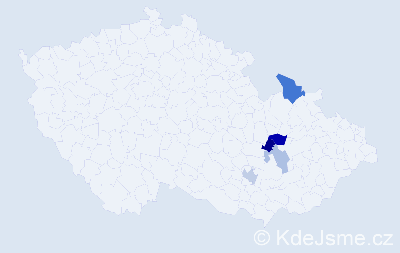 Příjmení: 'Seitler', počet výskytů 8 v celé ČR