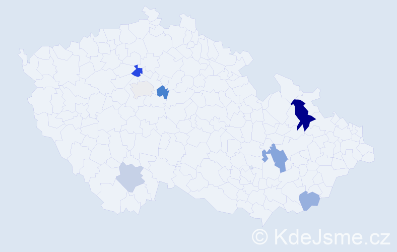Příjmení: 'Hropko', počet výskytů 12 v celé ČR
