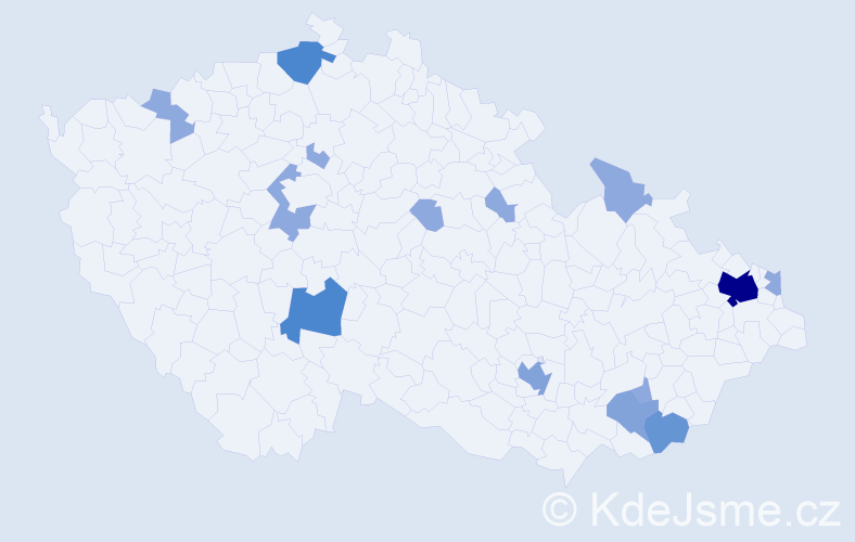 Příjmení: 'Škorec', počet výskytů 31 v celé ČR