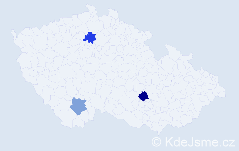 Příjmení: 'Cybulská', počet výskytů 3 v celé ČR