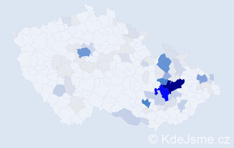 Příjmení: 'Pluskal', počet výskytů 258 v celé ČR