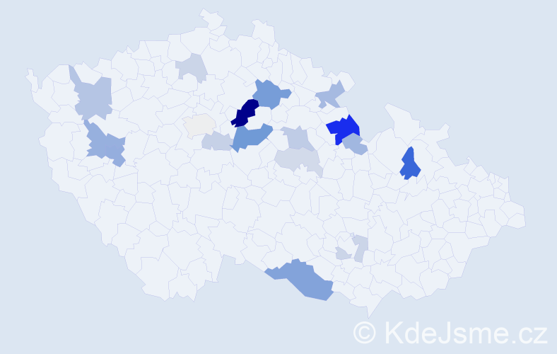 Příjmení: 'Zábrahová', počet výskytů 46 v celé ČR