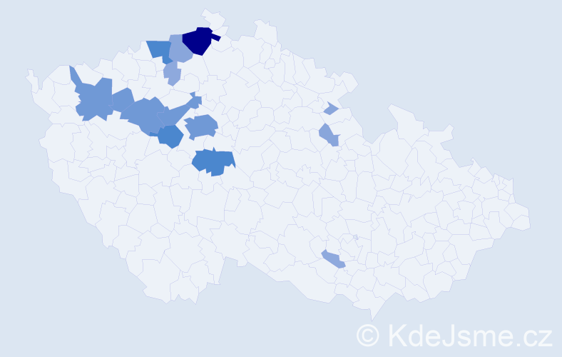 Příjmení: 'Vospálková', počet výskytů 47 v celé ČR