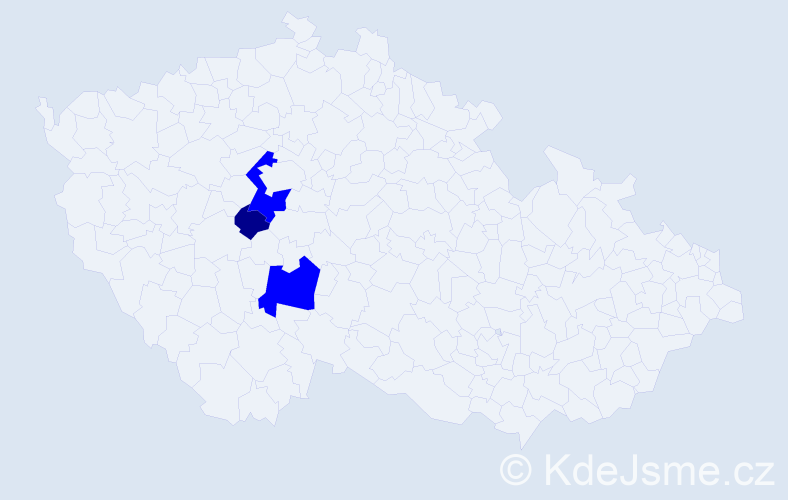 Příjmení: 'Pecivalová', počet výskytů 4 v celé ČR