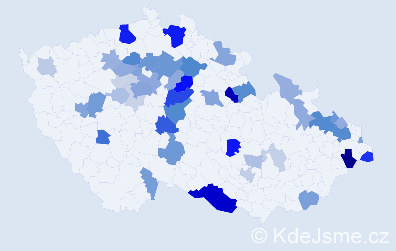 Příjmení: 'Lisková', počet výskytů 139 v celé ČR