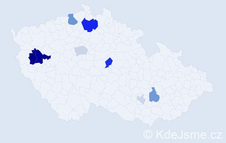 Příjmení: 'Bělohorec', počet výskytů 15 v celé ČR