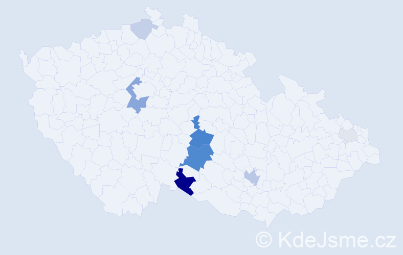 Příjmení: 'Bišof', počet výskytů 22 v celé ČR