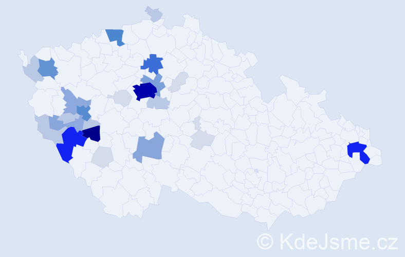 Příjmení: 'Klášterková', počet výskytů 130 v celé ČR