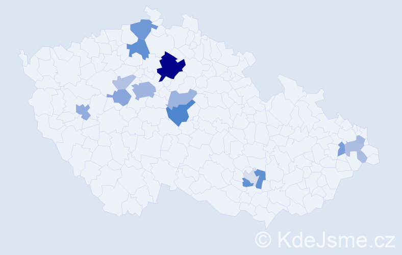 Příjmení: 'Bohdan', počet výskytů 33 v celé ČR