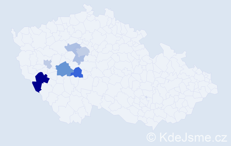 Příjmení: 'Paima', počet výskytů 15 v celé ČR