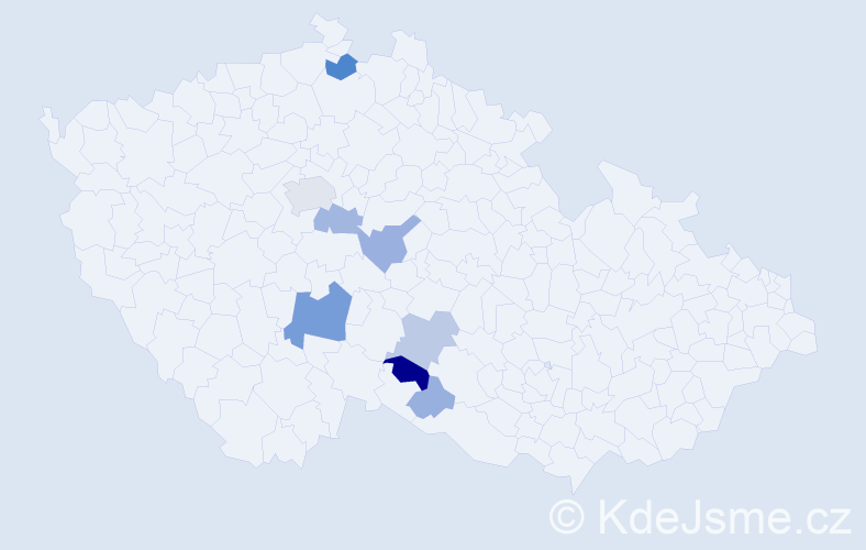 Příjmení: 'Pittauer', počet výskytů 23 v celé ČR