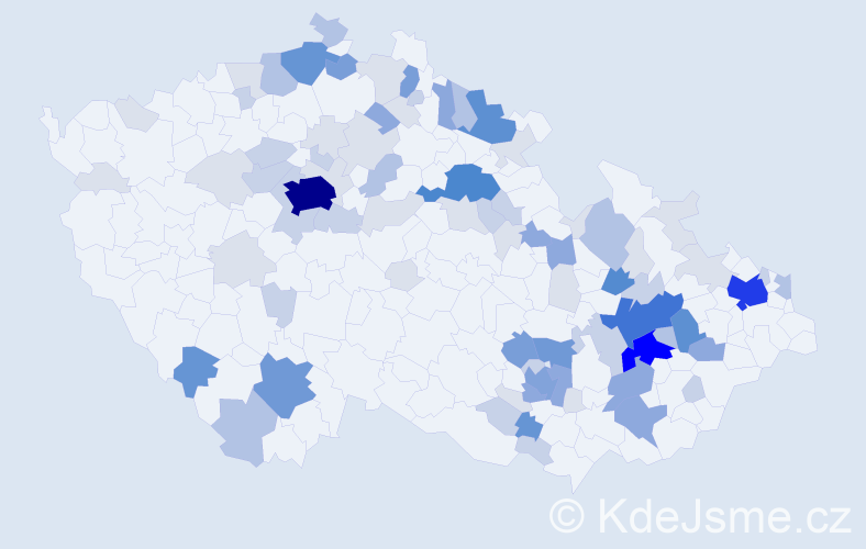 Příjmení: 'Mánek', počet výskytů 298 v celé ČR