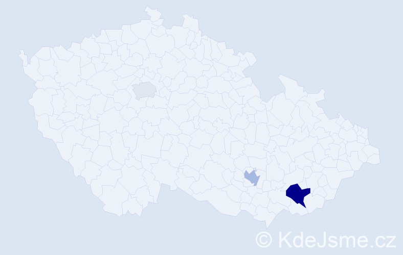 Příjmení: 'Geryšerová', počet výskytů 19 v celé ČR