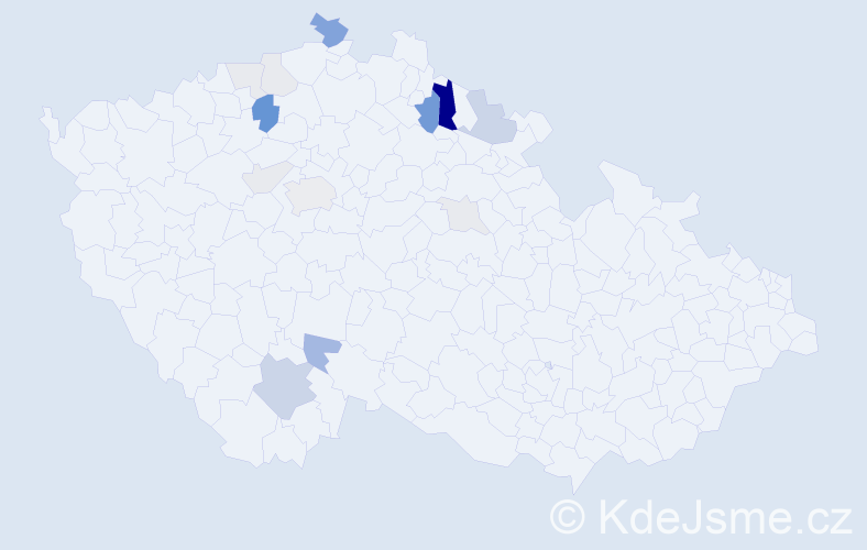 Příjmení: 'Kosáčková', počet výskytů 47 v celé ČR