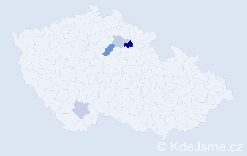 Příjmení: 'Vantrubová', počet výskytů 10 v celé ČR