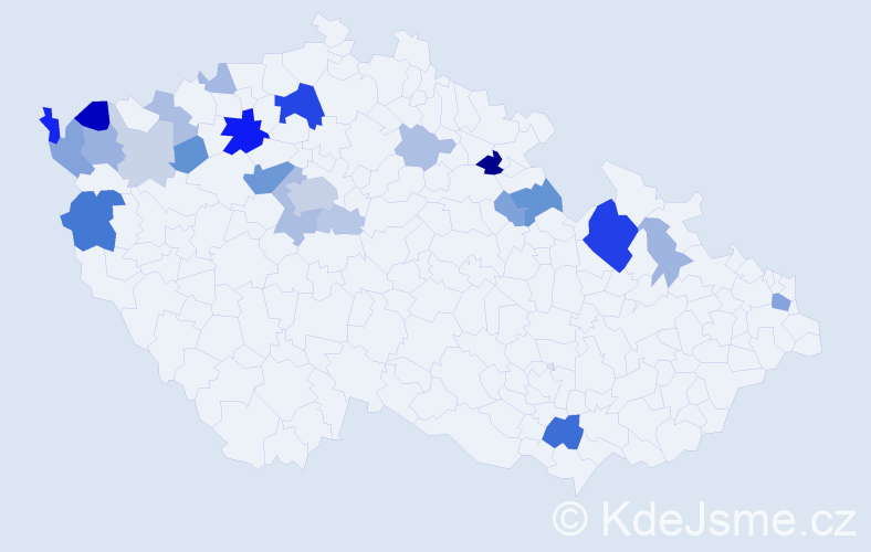 Příjmení: 'Pleyer', počet výskytů 64 v celé ČR