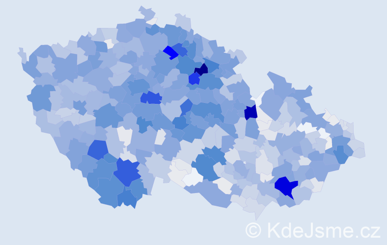 Příjmení: 'Vávra', počet výskytů 5636 v celé ČR