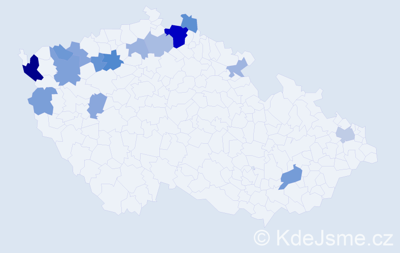 Příjmení: 'Hrkota', počet výskytů 31 v celé ČR