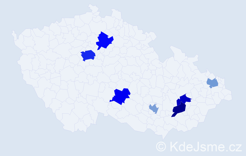 Příjmení: 'Plesca', počet výskytů 13 v celé ČR