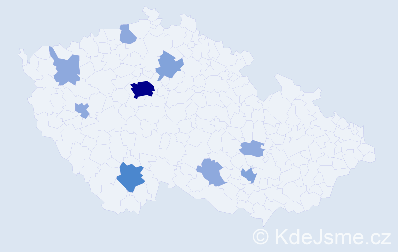 Příjmení: 'Miroshnichenko', počet výskytů 21 v celé ČR