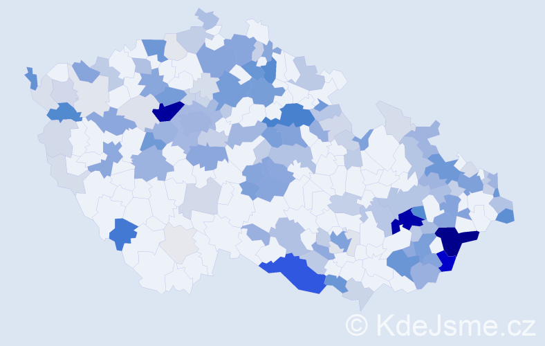 Příjmení: 'Špalek', počet výskytů 564 v celé ČR