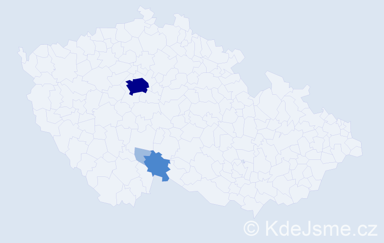 Příjmení: 'Markovická', počet výskytů 7 v celé ČR