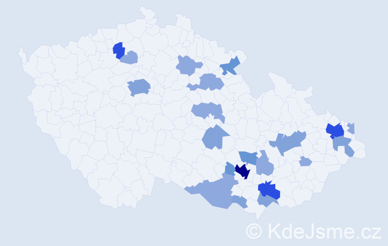 Příjmení: 'Freiwald', počet výskytů 56 v celé ČR