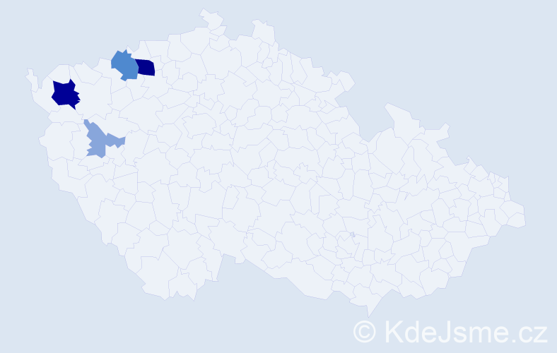 Příjmení: 'Knaf', počet výskytů 16 v celé ČR