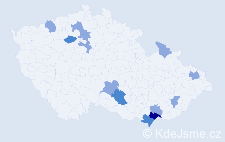 Příjmení: 'Barszczová', počet výskytů 20 v celé ČR