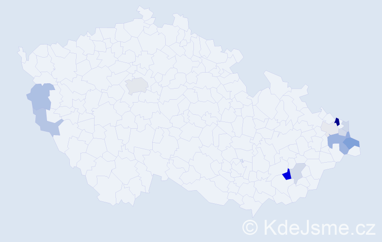 Příjmení: 'Mamicová', počet výskytů 29 v celé ČR