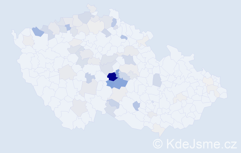 Příjmení: 'Choutka', počet výskytů 247 v celé ČR
