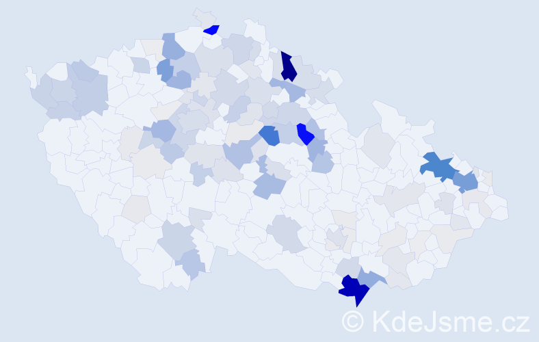 Příjmení: 'Blažej', počet výskytů 473 v celé ČR