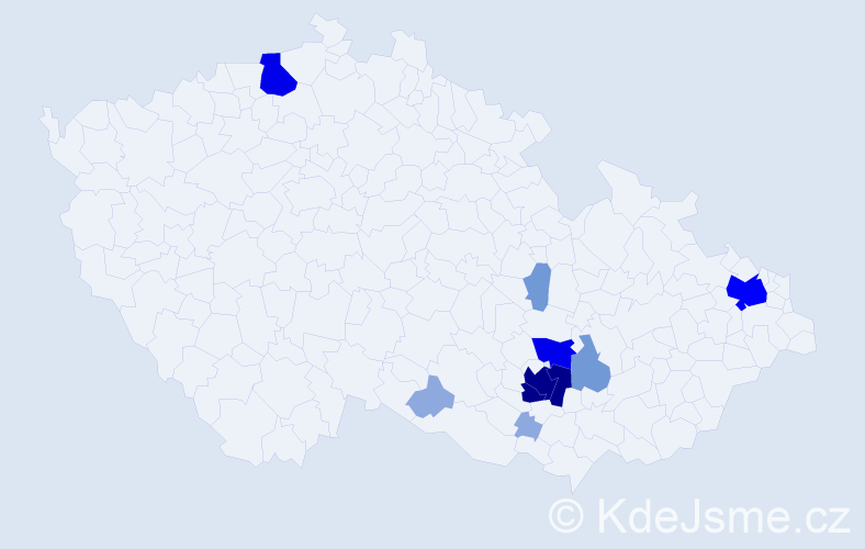 Příjmení: 'Pidra', počet výskytů 32 v celé ČR