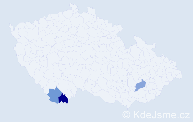 Příjmení: 'Bazsóvá', počet výskytů 14 v celé ČR