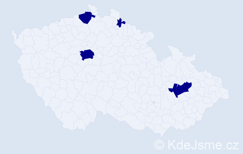 Příjmení: 'Mace', počet výskytů 4 v celé ČR