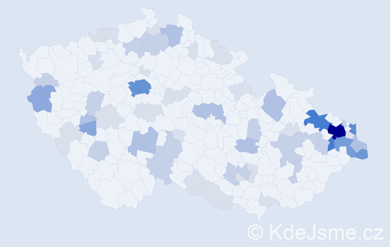 Příjmení: 'Duraj', počet výskytů 169 v celé ČR