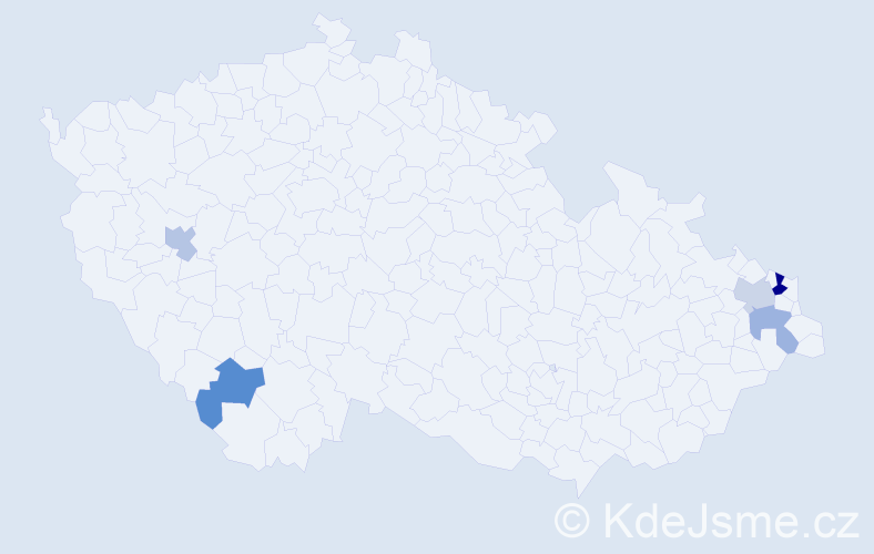 Příjmení: 'Getlerová', počet výskytů 7 v celé ČR