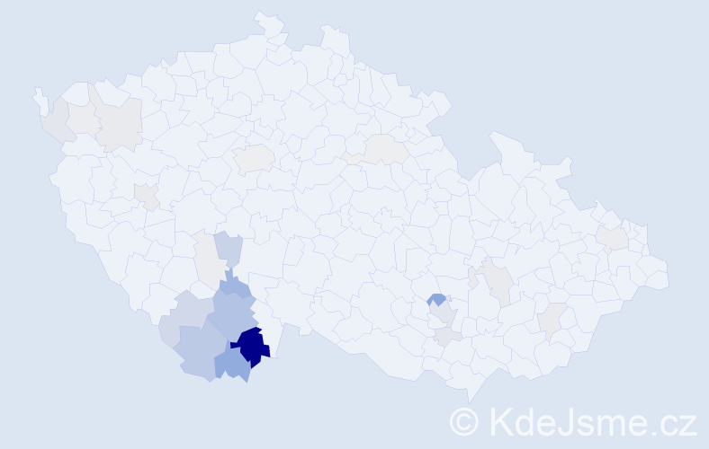 Příjmení: 'Stráský', počet výskytů 101 v celé ČR