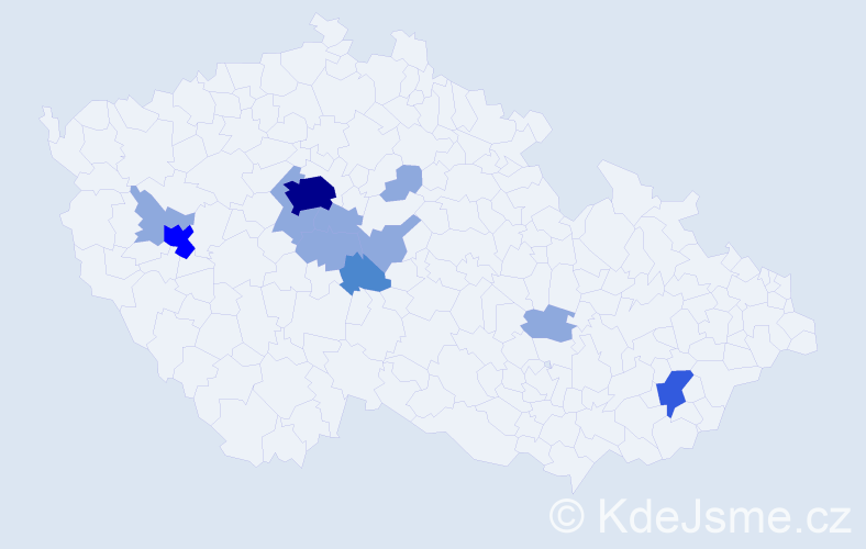 Příjmení: 'Ruttner', počet výskytů 21 v celé ČR