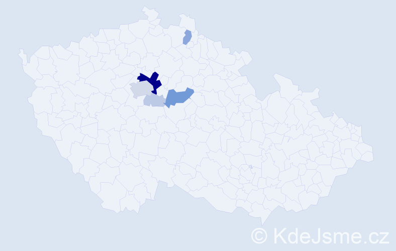 Příjmení: 'Podval', počet výskytů 27 v celé ČR
