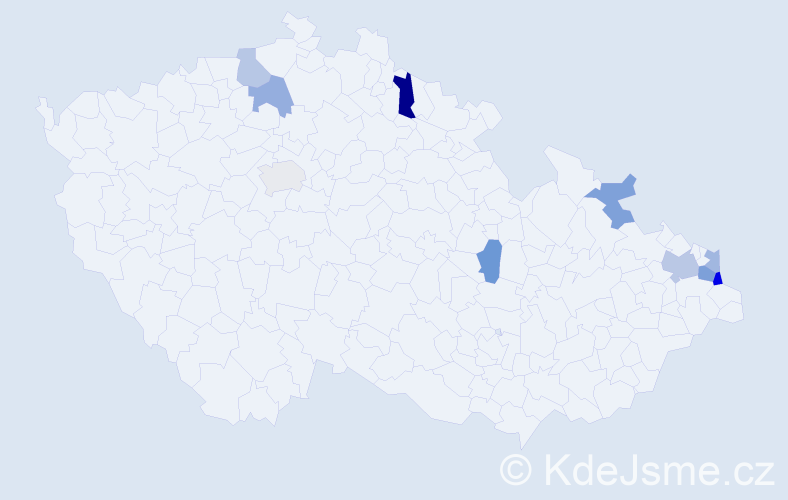 Příjmení: 'Magočová', počet výskytů 14 v celé ČR