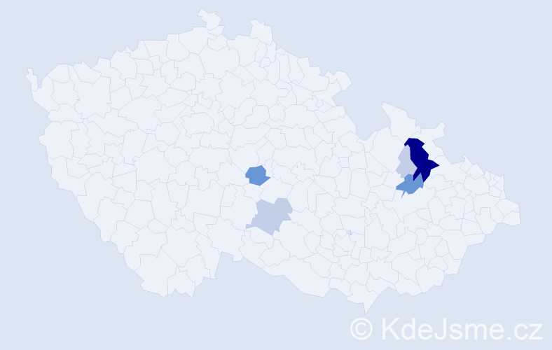 Příjmení: 'Indreiová', počet výskytů 21 v celé ČR