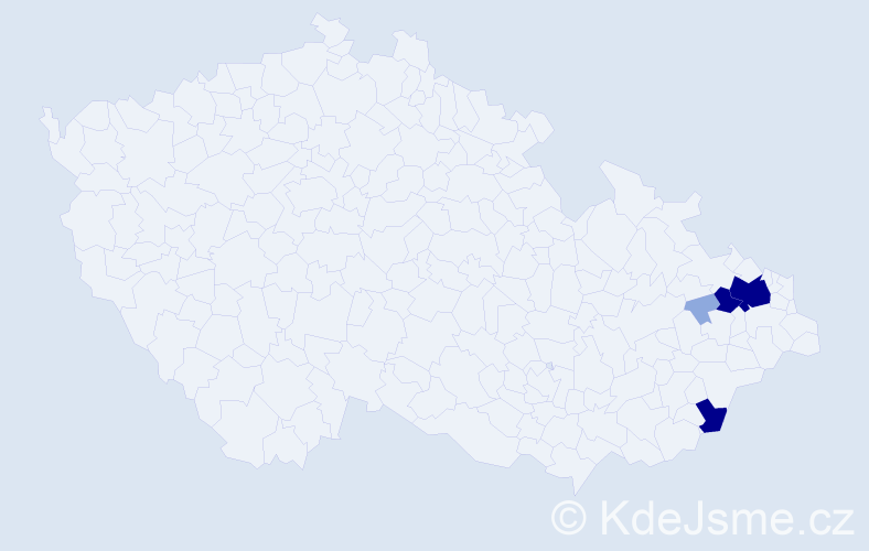 Příjmení: 'Dekleva', počet výskytů 16 v celé ČR