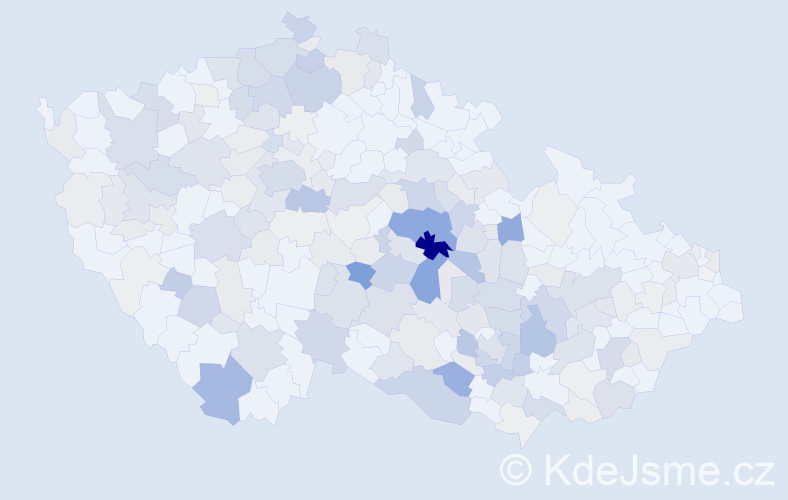 Příjmení: 'Moučka', počet výskytů 797 v celé ČR