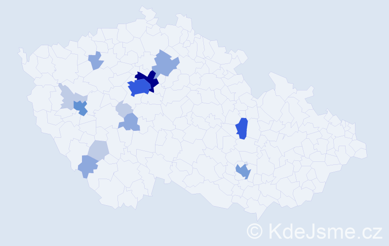 Příjmení: 'Voděrová', počet výskytů 40 v celé ČR