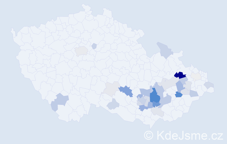 Příjmení: 'Michlíčková', počet výskytů 95 v celé ČR