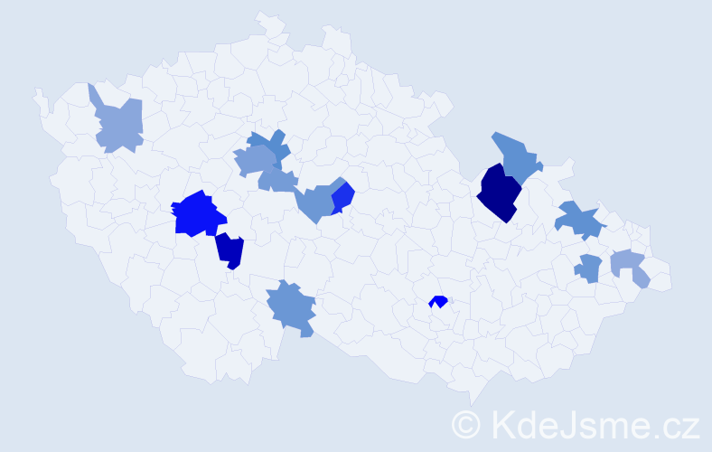 Příjmení: 'Čunderlík', počet výskytů 32 v celé ČR
