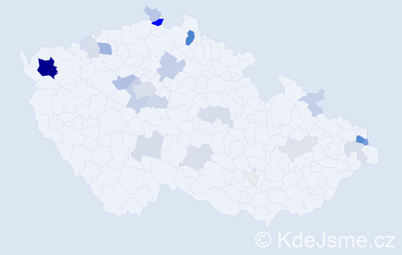 Příjmení: 'Hajdu', počet výskytů 68 v celé ČR