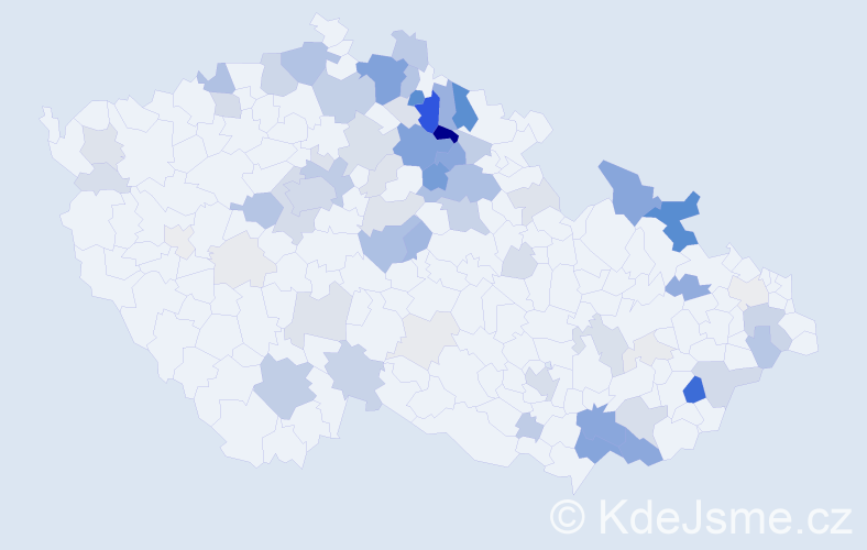 Příjmení: 'Kmínek', počet výskytů 291 v celé ČR